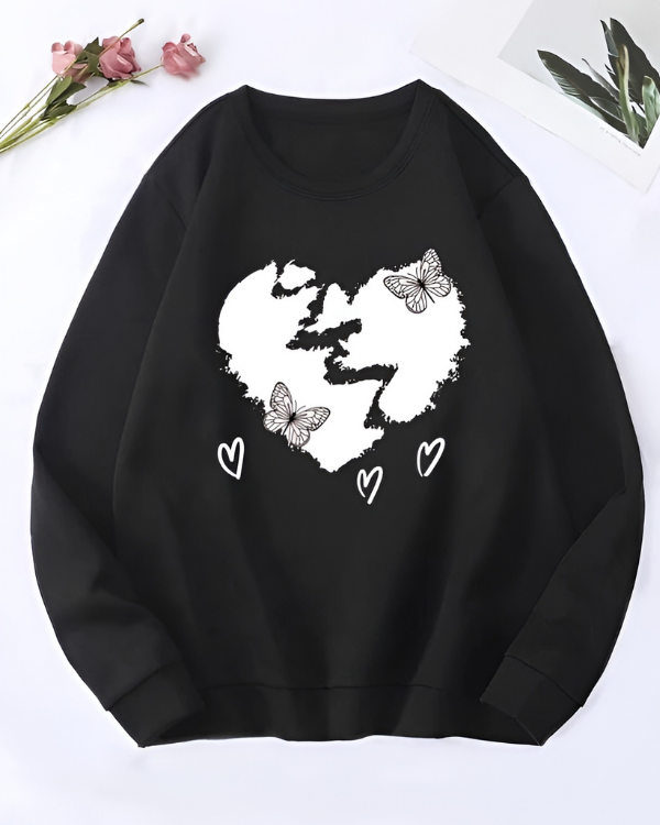UrbanOutfits Women sweatshirt Black / Cotton-Fleece / S BROKEN HEART - Women Oversized Sweatshirt
