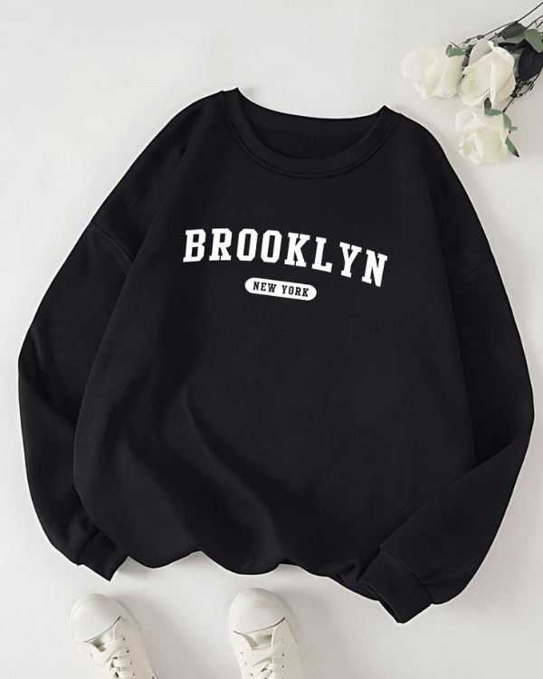 UrbanOutfits Women sweatshirt Black / Cotton-Fleece / S BROOKLYN -  Women Oversized sweatshirt
