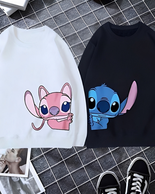 UrbanOutfits Women sweatshirt Black / Cotton-Fleece / S Couple Stitch - Oversized sweatshirt [ Unisex ]