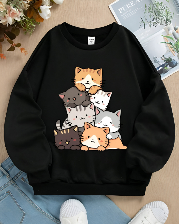 UrbanOutfits Women sweatshirt Black / Cotton-Fleece / S Cute - Women Oversized sweatshirt