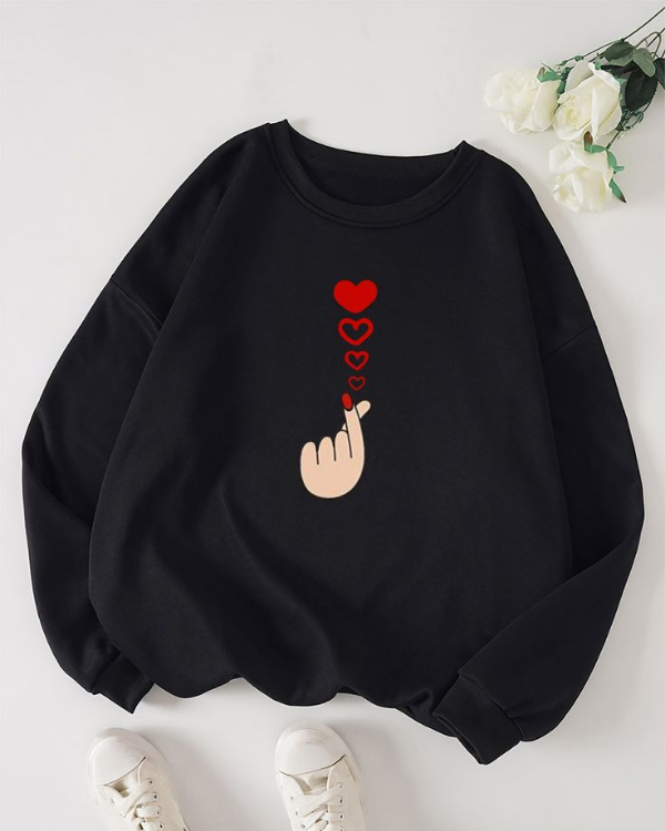 UrbanOutfits Women sweatshirt Black / Cotton-Fleece / S Love - Women Oversized sweatshirt