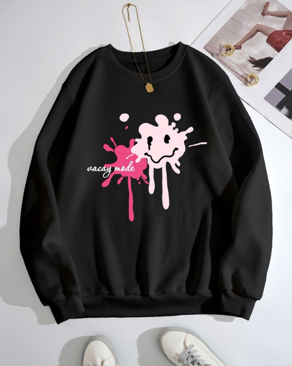 UrbanOutfits Women sweatshirt Black / Cotton-Fleece / S Made happy - Women Oversized sweatshirt