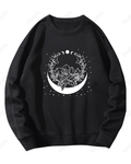 UrbanOutfits Women sweatshirt Black / Cotton-Fleece / S Moon - Women Oversized sweatshirt