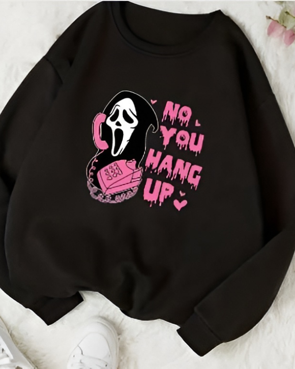 UrbanOutfits Women sweatshirt Black / Cotton-Fleece / S No You Hang Up - Women Oversized sweatshirt