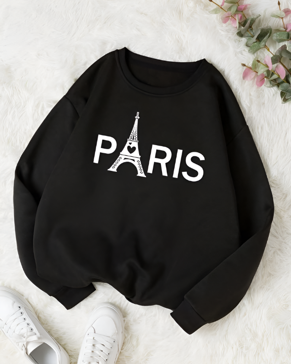 UrbanOutfits Women sweatshirt Black / Cotton-Fleece / S PARIS -  Women Oversized sweatshirt