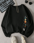 UrbanOutfits Women sweatshirt Black / Cotton-Fleece / S Planets - Women Oversized sweatshirt