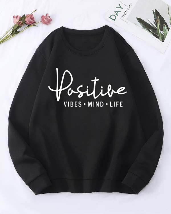 UrbanOutfits Women sweatshirt Black / Cotton-Fleece / S Positive - Women Oversized sweatshirt