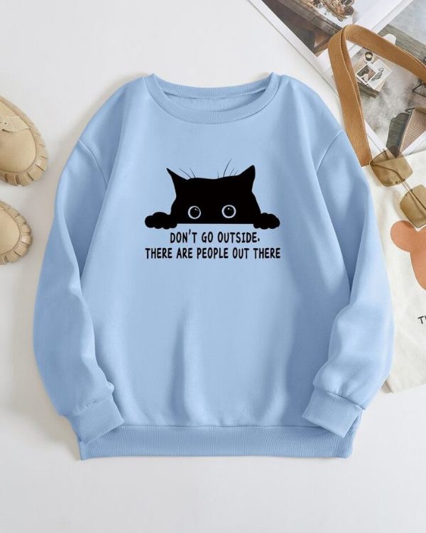 UrbanOutfits Women sweatshirt Blue / Cotton-Fleece / S Don't Go Outside - Women Oversized sweatshirt