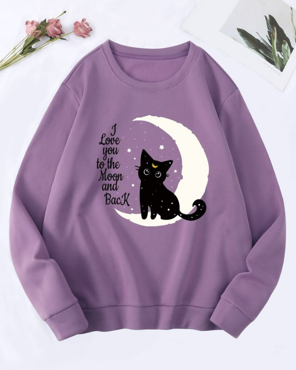 UrbanOutfits Women sweatshirt Light purple / Cotton-Fleece / S I lOVE U - Women Oversized sweatshirt