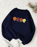 UrbanOutfits Women sweatshirt Navy / Cotton-Fleece / S Emojis - Women Oversized sweatshirt
