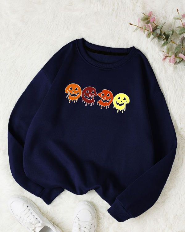 UrbanOutfits Women sweatshirt Navy / Cotton-Fleece / S Emojis - Women Oversized sweatshirt