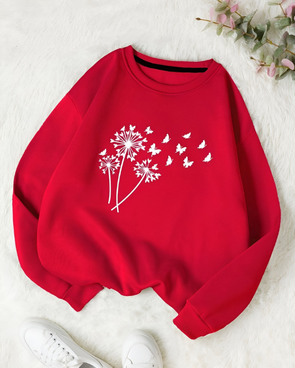 UrbanOutfits Women sweatshirt Red / Cotton-Fleece / S Dandelion - Women Oversized Sweatshirt