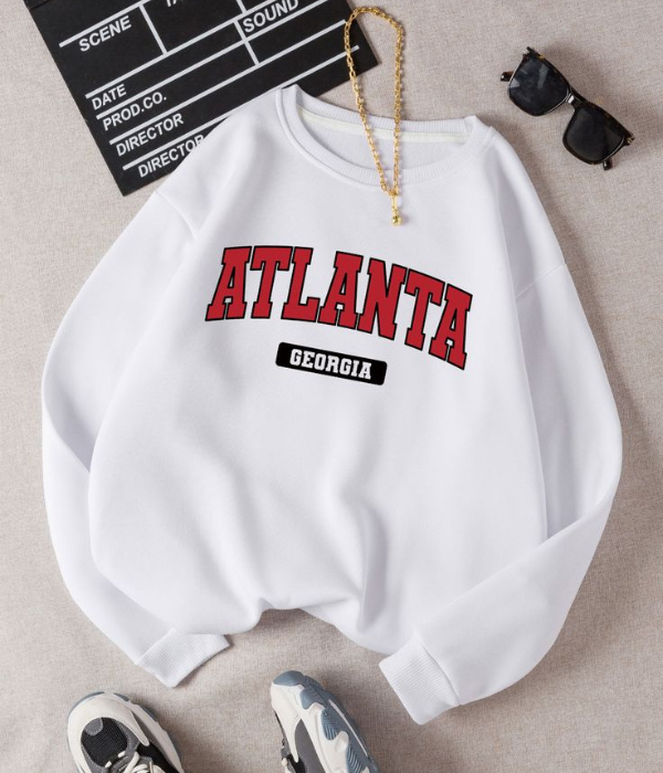 UrbanOutfits Women sweatshirt White / Cotton-Fleece / S 'Atlanta ' Women oversized sweatshirt
