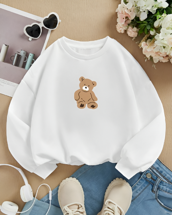 UrbanOutfits Women sweatshirt White / Cotton-Fleece / S Bear - Women Oversized sweatshirt