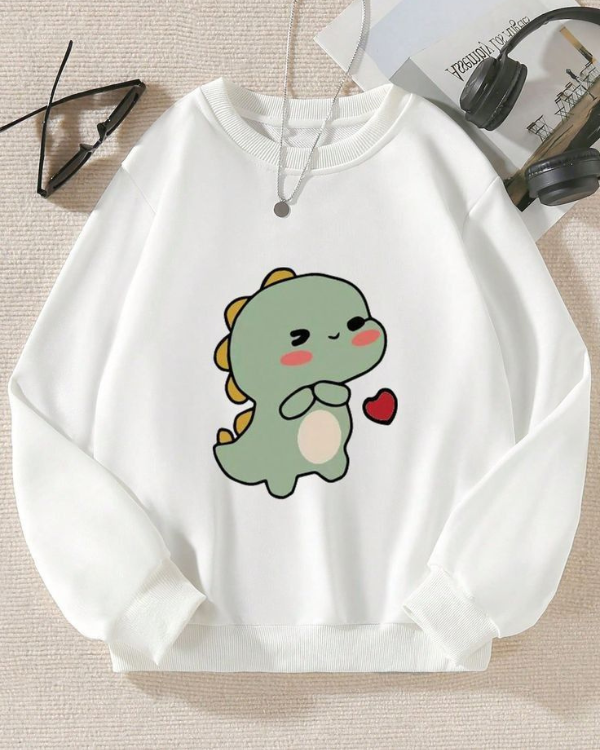 UrbanOutfits Women sweatshirt White / Cotton-Fleece / S Cartoon - Women Oversized sweatshirt