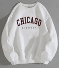 UrbanOutfits Women sweatshirt White / Cotton-Fleece / S 'Chicago ' Women Oversized Sweatshirt