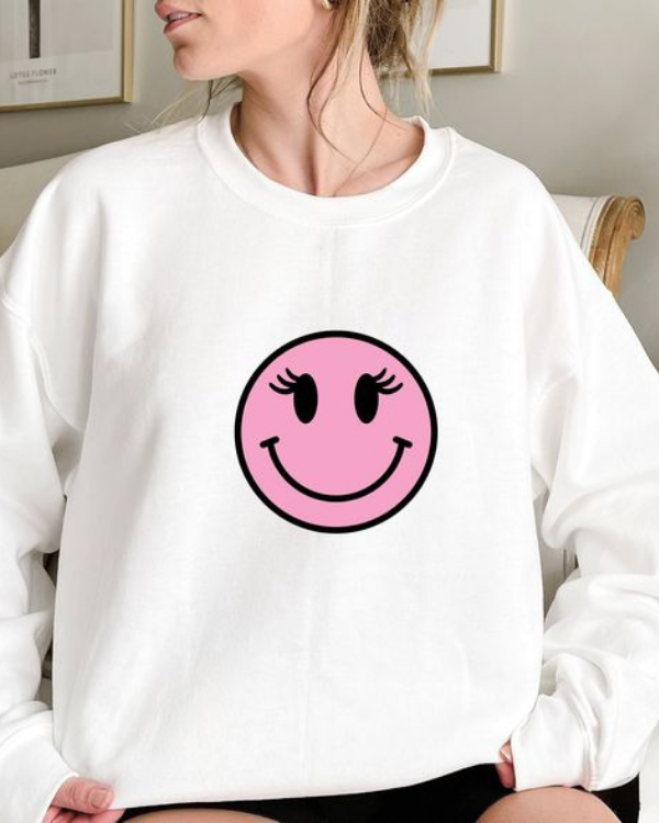 UrbanOutfits Women sweatshirt White / Cotton-Fleece / S Emoji -  Women Oversized sweatshirt