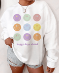 UrbanOutfits Women sweatshirt White / Cotton-Fleece / S Happy Day Ahead -  Women Oversized sweatshirt