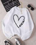 UrbanOutfits Women sweatshirt White / Cotton-Fleece / S Heart - Women Oversized sweatshirt