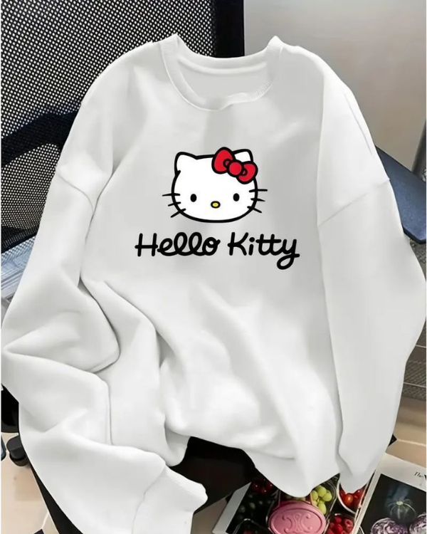 UrbanOutfits Women sweatshirt White / Cotton-Fleece / S Hello Kitty - Women Oversized sweatshirt