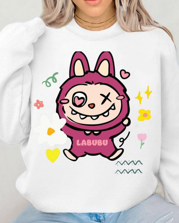 UrbanOutfits Women sweatshirt White / Cotton-Fleece / S LABUBU - Women Oversized sweatshirt