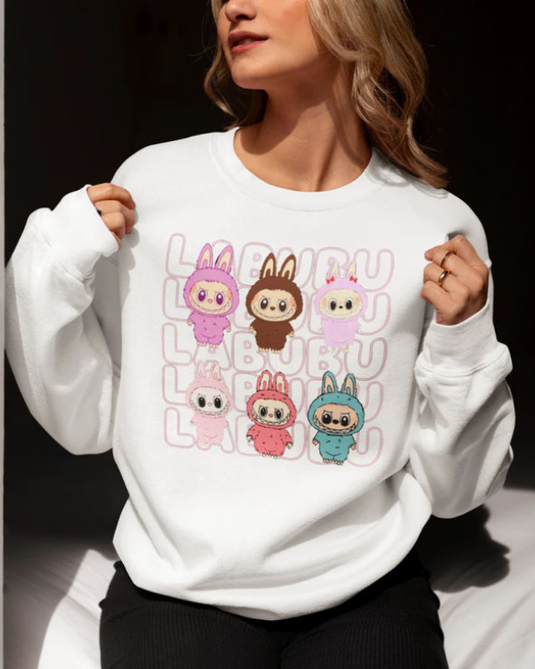 UrbanOutfits Women sweatshirt White / Cotton-Fleece / S LABUBU - Women Oversized sweatshirt