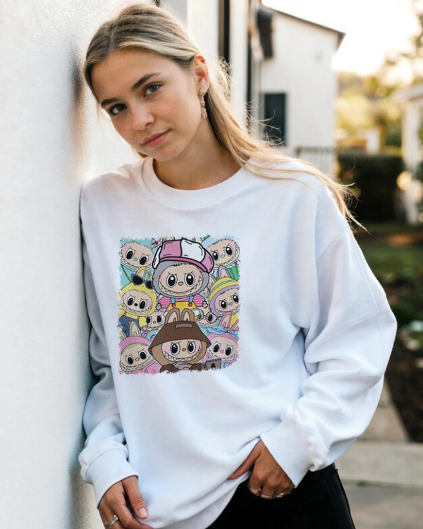 UrbanOutfits Women sweatshirt White / Cotton-Fleece / S labubu -  Women Oversized sweatshirt