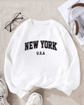 UrbanOutfits Women sweatshirt White / Cotton-Fleece / S NEW YORK -  Women Oversized sweatshirt