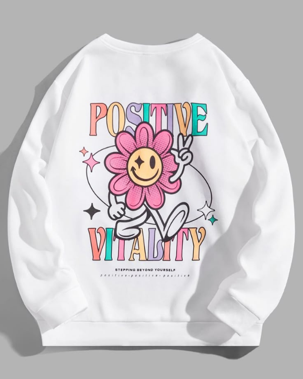 UrbanOutfits Women sweatshirt White / Cotton-Fleece / S Positive-  Women Oversized sweatshirt