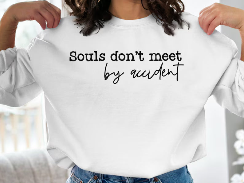 UrbanOutfits Women sweatshirt White / Cotton-Fleece / S souls don't meet by accident -  Women Oversized sweatshirt