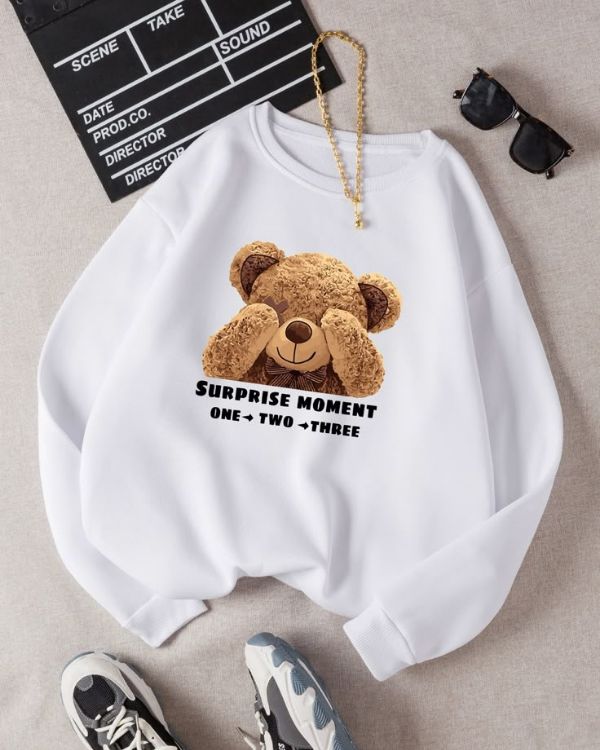 UrbanOutfits Women sweatshirt White / Cotton-Fleece / S Surprise Moment - Women Oversized sweatshirt