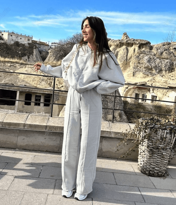 UrbanOutfits Women Tracksuit Light gray / Cotton-Fleece / S Women Tracksuit